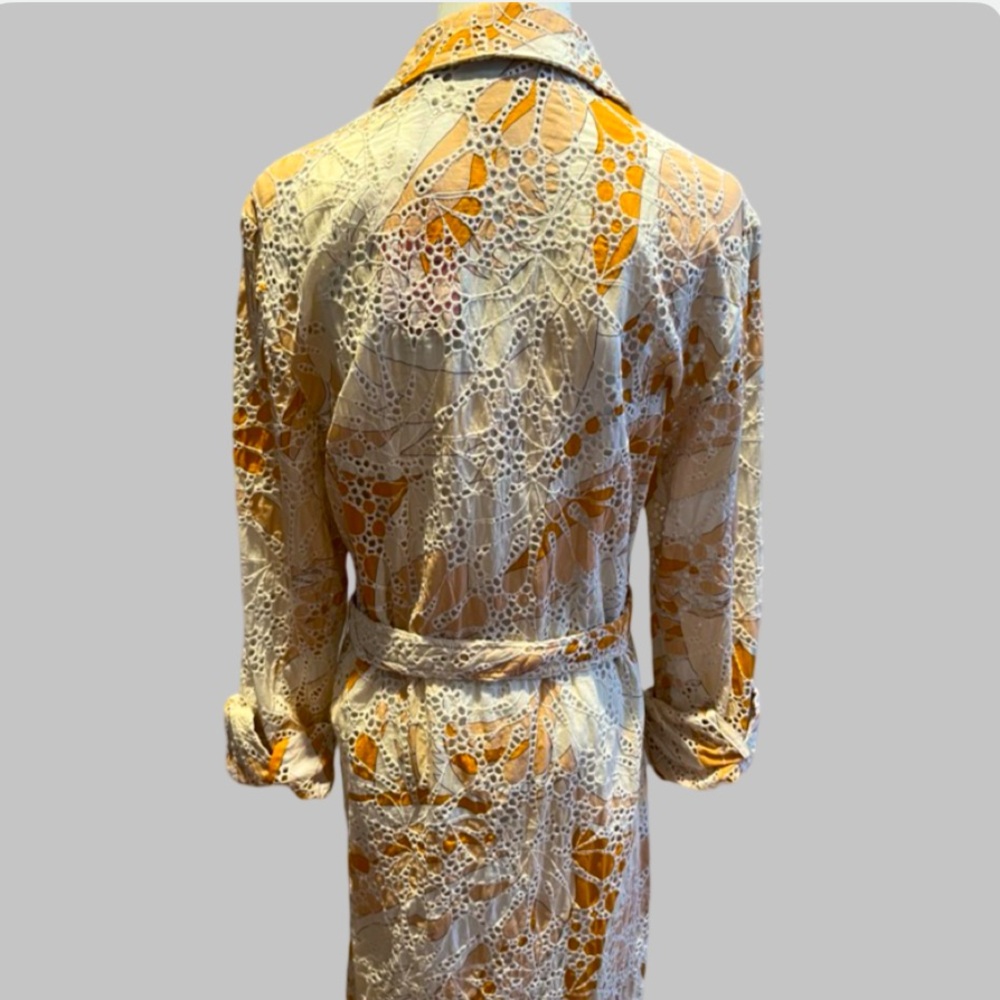 NWT Le Superbe Cream Long Sleeve Notched Collar Shirt Dress Size 8 - Picture 11 of 14